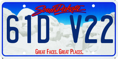 SD license plate 61DV22