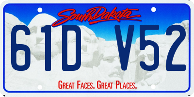 SD license plate 61DV52