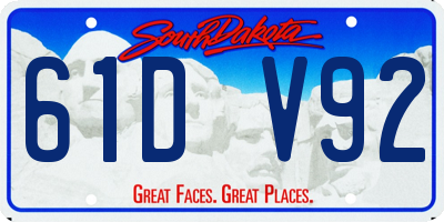 SD license plate 61DV92
