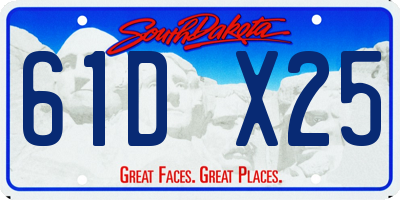 SD license plate 61DX25