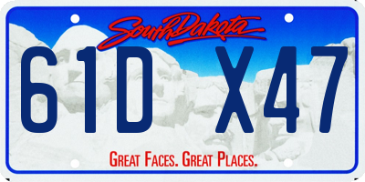 SD license plate 61DX47