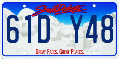 SD license plate 61DY48