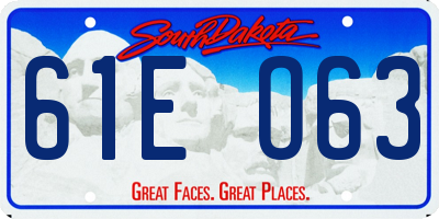 SD license plate 61EO63