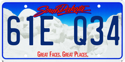 SD license plate 61EQ34
