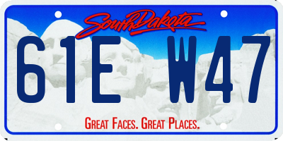 SD license plate 61EW47