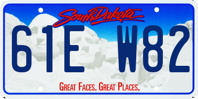 SD license plate 61EW82