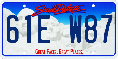 SD license plate 61EW87