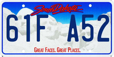 SD license plate 61FA52