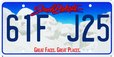 SD license plate 61FJ25