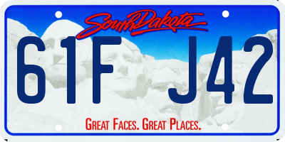 SD license plate 61FJ42