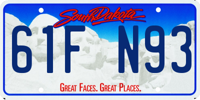 SD license plate 61FN93