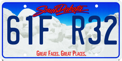SD license plate 61FR32