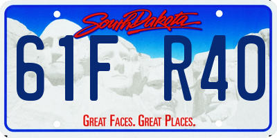 SD license plate 61FR40