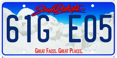 SD license plate 61GE05