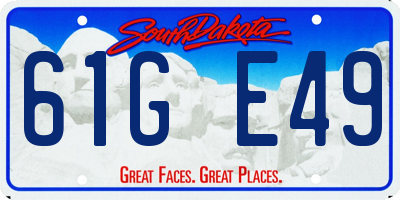 SD license plate 61GE49