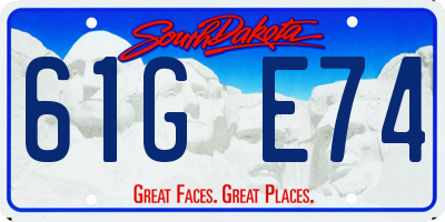 SD license plate 61GE74
