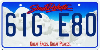 SD license plate 61GE80
