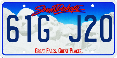 SD license plate 61GJ20