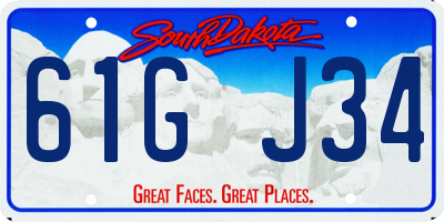 SD license plate 61GJ34