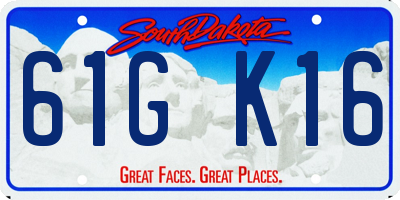 SD license plate 61GK16