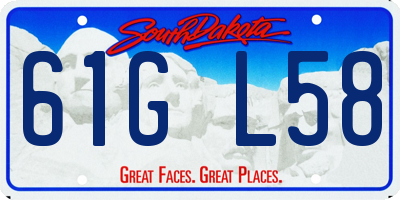 SD license plate 61GL58