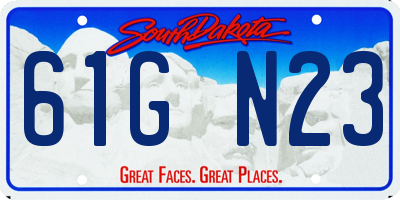 SD license plate 61GN23