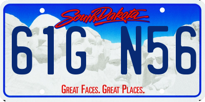 SD license plate 61GN56