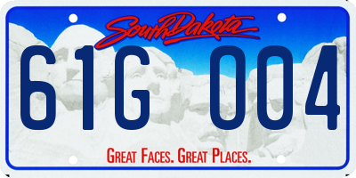 SD license plate 61GO04