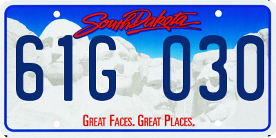 SD license plate 61GO30