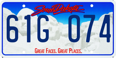 SD license plate 61GO74