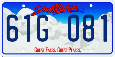 SD license plate 61GO81
