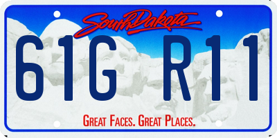 SD license plate 61GR11