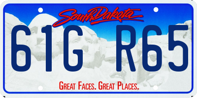 SD license plate 61GR65