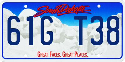 SD license plate 61GT38