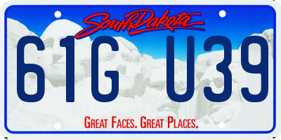 SD license plate 61GU39