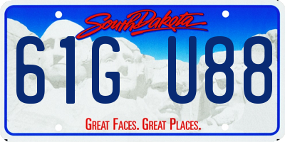 SD license plate 61GU88