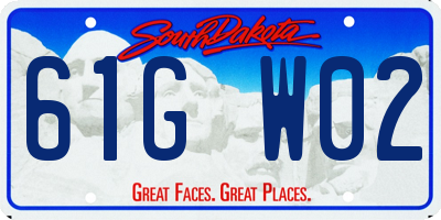 SD license plate 61GW02