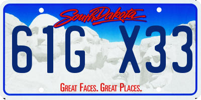SD license plate 61GX33