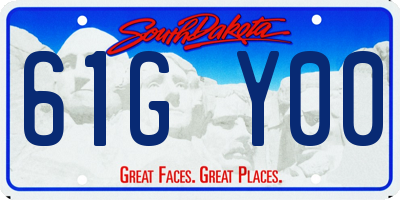 SD license plate 61GY00
