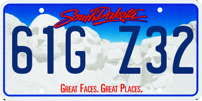 SD license plate 61GZ32