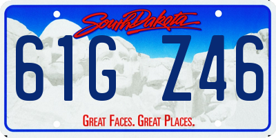 SD license plate 61GZ46