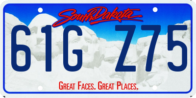 SD license plate 61GZ75