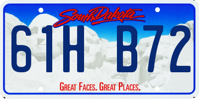 SD license plate 61HB72