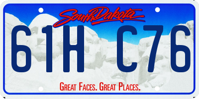 SD license plate 61HC76