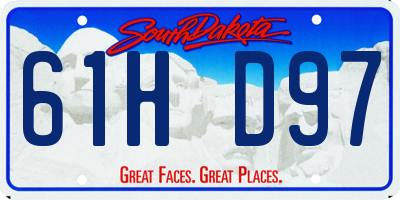 SD license plate 61HD97