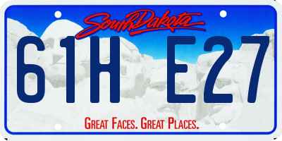 SD license plate 61HE27