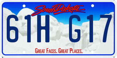 SD license plate 61HG17