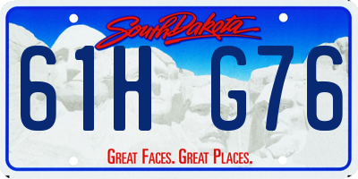 SD license plate 61HG76