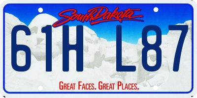 SD license plate 61HL87