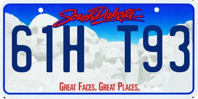 SD license plate 61HT93